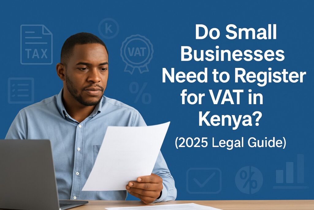 kenyan entrepreneur reviewing vat registration documents – 2025 tax guide ushuru.com